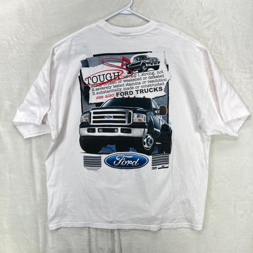 Built Ford Tough Ford Trucks M&O Knits XXXL‎ Tee T-Shirt White Definition Tough